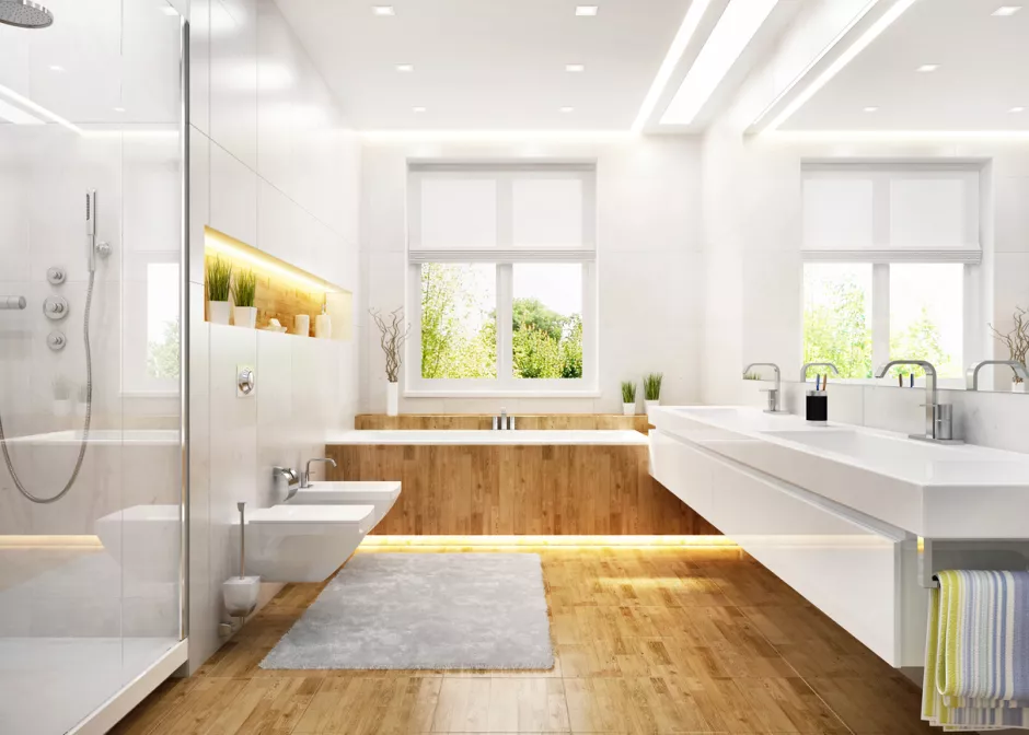 The bathroom: Install daylight and artificial light sources